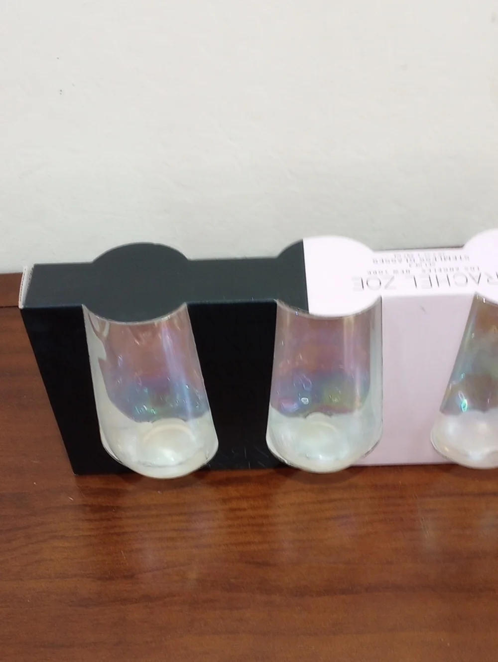 Rachel Zoe Iridescent Stemless Glasses, Set Of 4 - New!